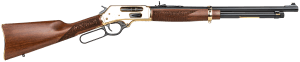Henry H0244570 Side Gate Lever Action 45-70 Gov Caliber with 5+1 Capacity 19.80" Blued Barrel Polished Brass Metal Finish & American Walnut Stock Right Hand (Full Size)