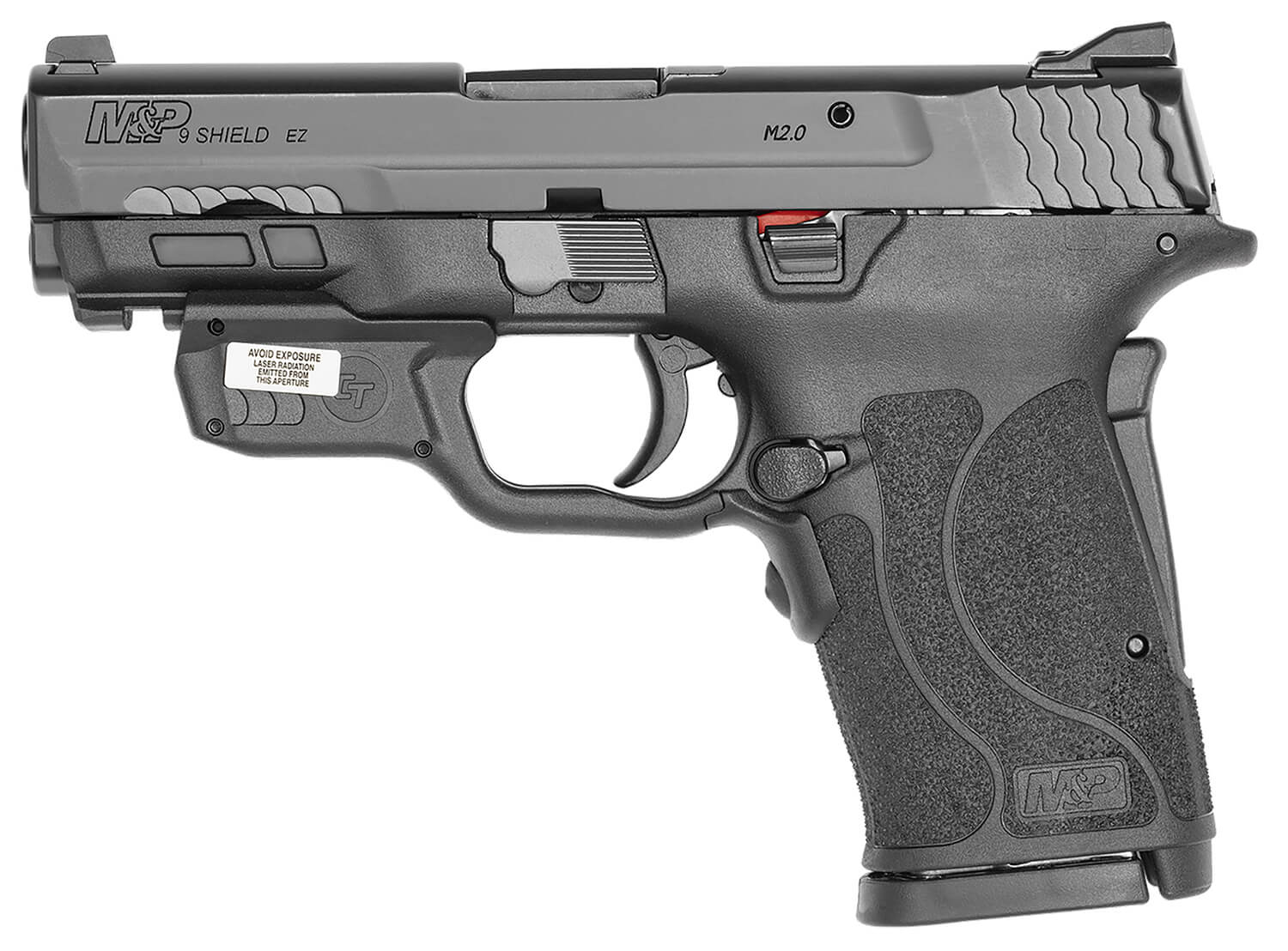 Smith & Wesson 12439 M&P Shield EZ M2.0 w/Optic Micro-Compact Frame 9mm Luger 8+1 3.67" Black Armornite Stainless Steel Barrel & Serrated Slide Matte Black Polymer Frame w/Picatinny Rail Crimson Trace Red Laserguard No Thumb Safety Ambidextrous - Image 2