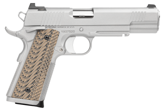 Dan Wesson 01815 Specialist  10mm Auto 8+1 5" Stainless Steel Barrel  Bead Blasted Serrated Stainless Steel Slide  Stainless Steel Frame w/Beavertail & Picatinny Rail  Black/Brown G10 Grip  Ambidextrous