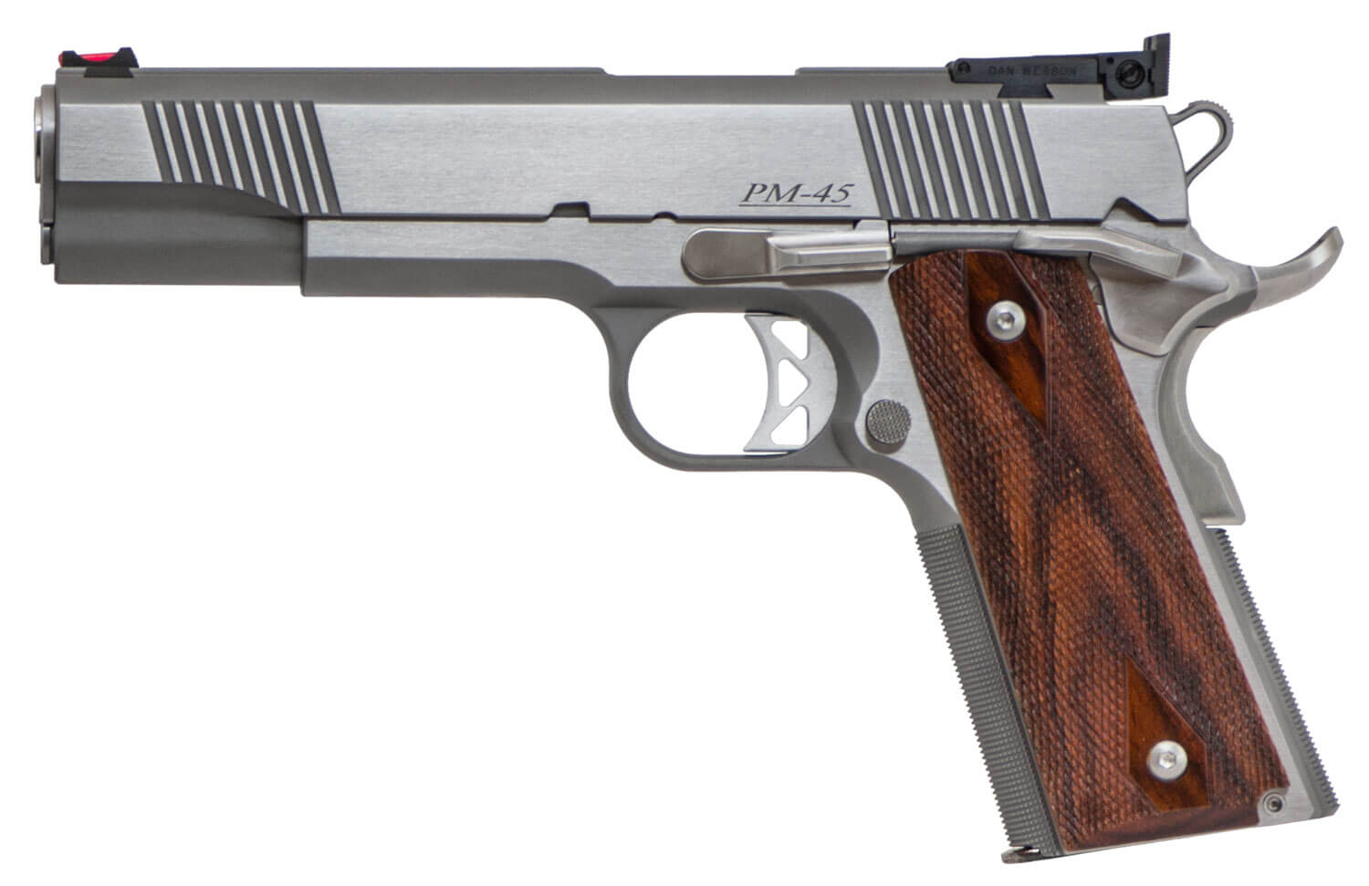 Dan Wesson 01942 Pointman Nine 9mm Luger 9+1 5" Barrel Forged Stainless Steel Frame w/Beavertail & Undercut Trigger Guard Front & Rear Serrated Stainless Steel Slide Brushed Finish Double Diamond Cocobolo Grip Includes 2 Magazines - Image 2