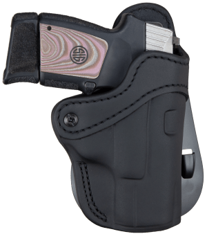 1791 Gunleather ORPDH21SBLR BH2.1 Optic Ready OWB Size 2.1 Stealth Black Leather Paddle Compatible w/Glock 17/S&W M&P Shield/Springfield XD Right Hand