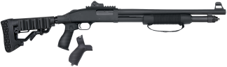 Mossberg 50696 590 SPX 12 Gauge 6+1 3" 18.50" Cylinder Bore Barrel  Matte Blued Metal Finish  Dual Extractors  FLEX Component 6 Position Stock w/FLEX Pistol Grip & Recoil Pad  Fiber Optic &  Ghost Ring Sights