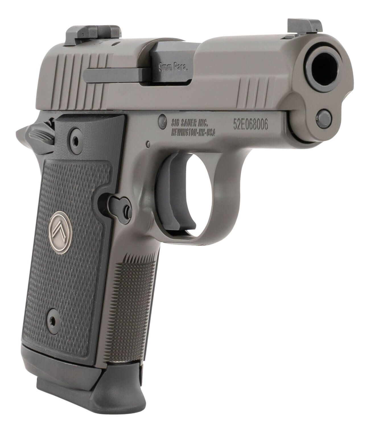 Sig Sauer 938M9LEGION P938 Legion *MA Compliant Micro-Compact Frame 9mm Luger 7+1 3" Black Carbon Steel Barrel Legion Gray Cerakote Serrated Stainless Steel Slide Legion Gray Cerakote Aluminum Frame w/Beavertail Brown G10 w/Legion Medallion Grip Ambi - Image 3