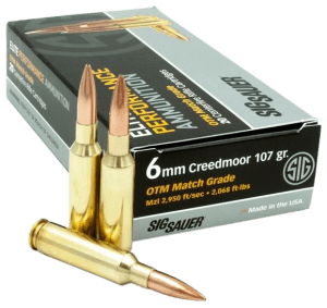 Sig Sauer E6MMCM220 Marksman Elite  6mm Creedmoor 107 gr Open Tip Match 20rd Box