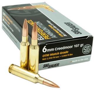 Sig Sauer E6MMCM220 Marksman Elite 6mm Creedmoor 107 gr Open Tip Match 20rd Box