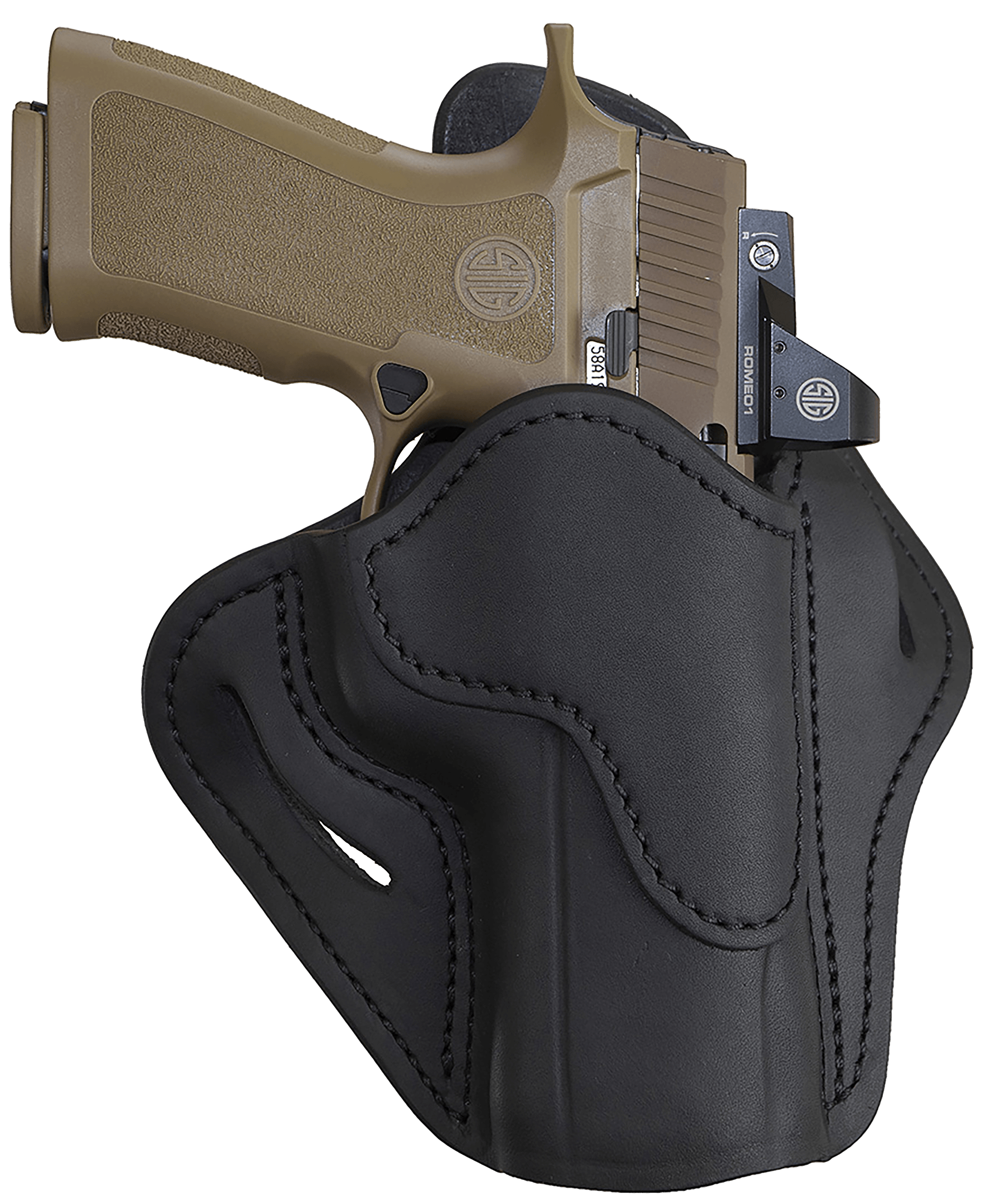 1791 Gunleather ORBH24SBLR BH2.4 Optic Ready OWB 2.4 Stealth Black Leather Belt Slide Fits Walther PPQ/Sig P320/Springfield XD-M