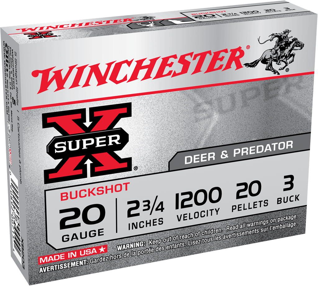 Winchester Ammo XB203VP Super X 20 Gauge 2.75" 20 Pellets 3 Buck Shot 15 Bx Value Pack
