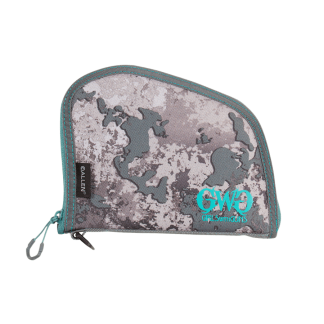Girls With Guns 918 In The Shade Handgun Case 8" Gray/Teal/Shade Camo  Locking Zipper