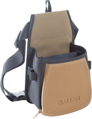 Allen 8303 Eliminator Basic Double Compartment Shooting Bag Black w/Tan Accents  Elastic Loops  Side Pockets & Molded Components 7" x 4.75" x 12" Exterior Dimensions