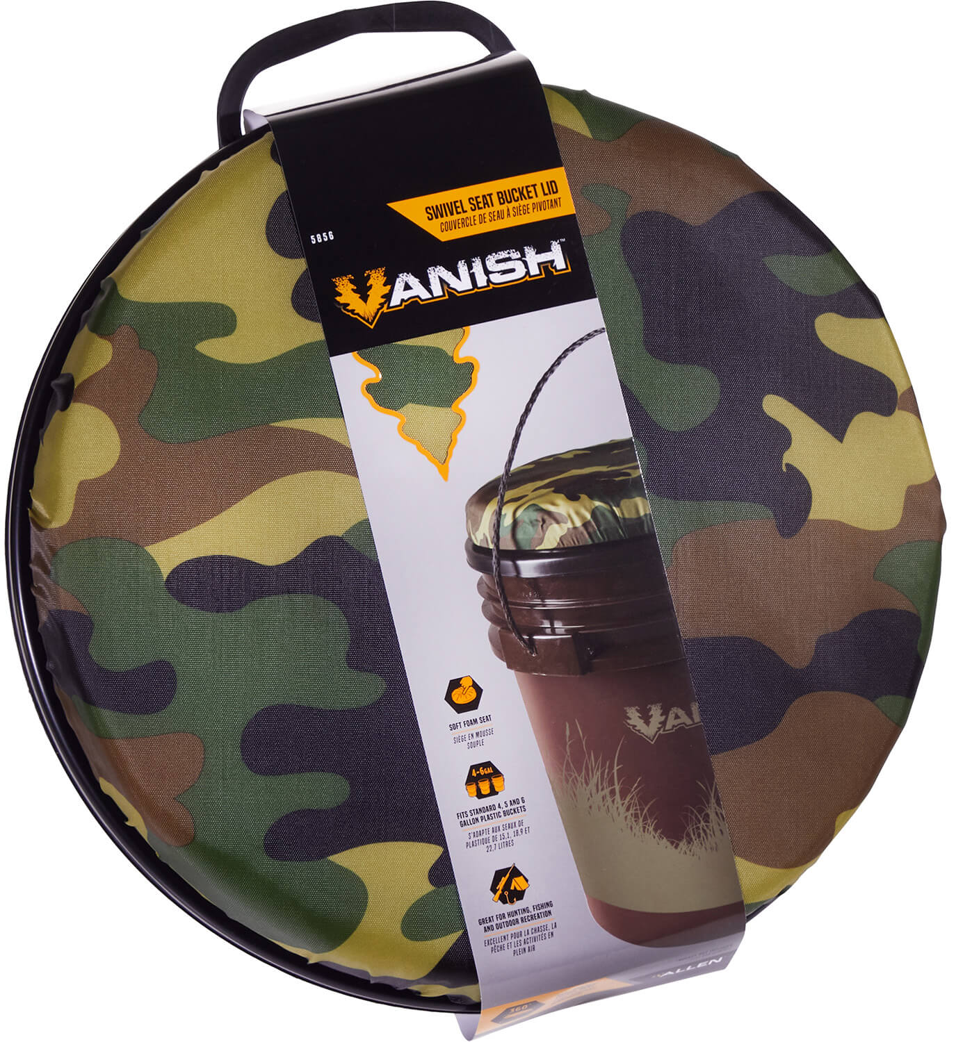 Vanish 5856 Swivel Seat Bucket Lid Camo Foam 12" D x 2" H - Image 3