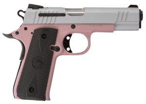 Citadel CIT380ROSE M1911 Baby Compact Frame 380 ACP 7+1  3.75" Stainless Steel Barrel  Silver Serrated Steel Slide  Rose Cerakote Aluminum Frame w/Beavertail  Ambidextrous