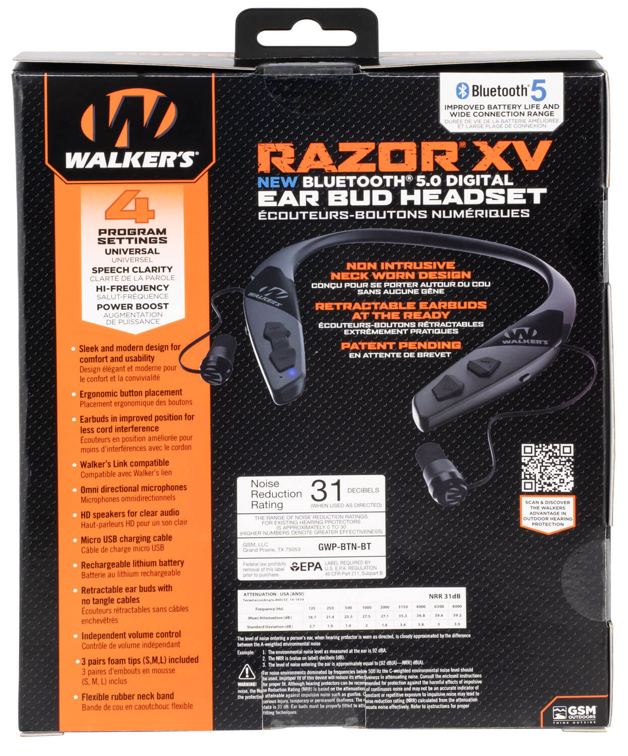 Walker's GWPBTNBT Razor XV 3.0 Headset 31 db Behind The Neck Bluetooth Enabled - Image 2