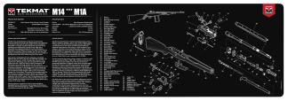 TekMat TEKR36M14 M14 Cleaning Mat Black/White Rubber 36" Long Springfield M1A Parts Diagram