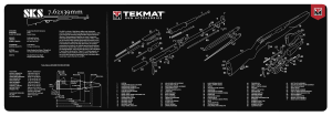 TekMat TEKR36SKS SKS Cleaning Mat Black/White Rubber 36" Long SKS Parts Diagram