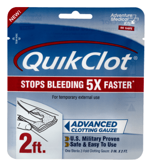Adventure Medical Kits 50200025 QuikClot Stop Bleeding White Clotting Gauze