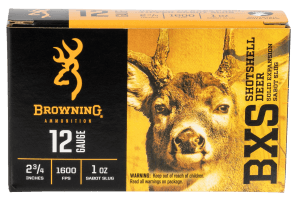 Browning Ammo B193111221 BXS Shotshell Deer 12Gauge 2.75" 1oz Sabot Slug Shot 5 Per Box