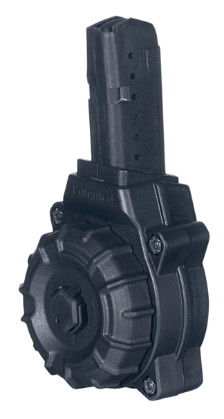 ProMag DRMA26 Standard 30rd Drum 9mm Luger Fits AR-15 Compatible w/Glock Style Magazines Black DuPont Zytel Polymer