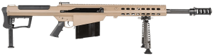 Barrett 18066 M107A1 50 BMG 10+1 20" Chrome-Lined Fluted Barrel Four Port Cylindrical Muzzle Brake Flat Dark Earth Cerakote Aluminum Receiver Flat Dark Earth Fixed Stock w/Thermal-Guard Cheek Piece & Sorbothane Recoil Pad Optics Ready