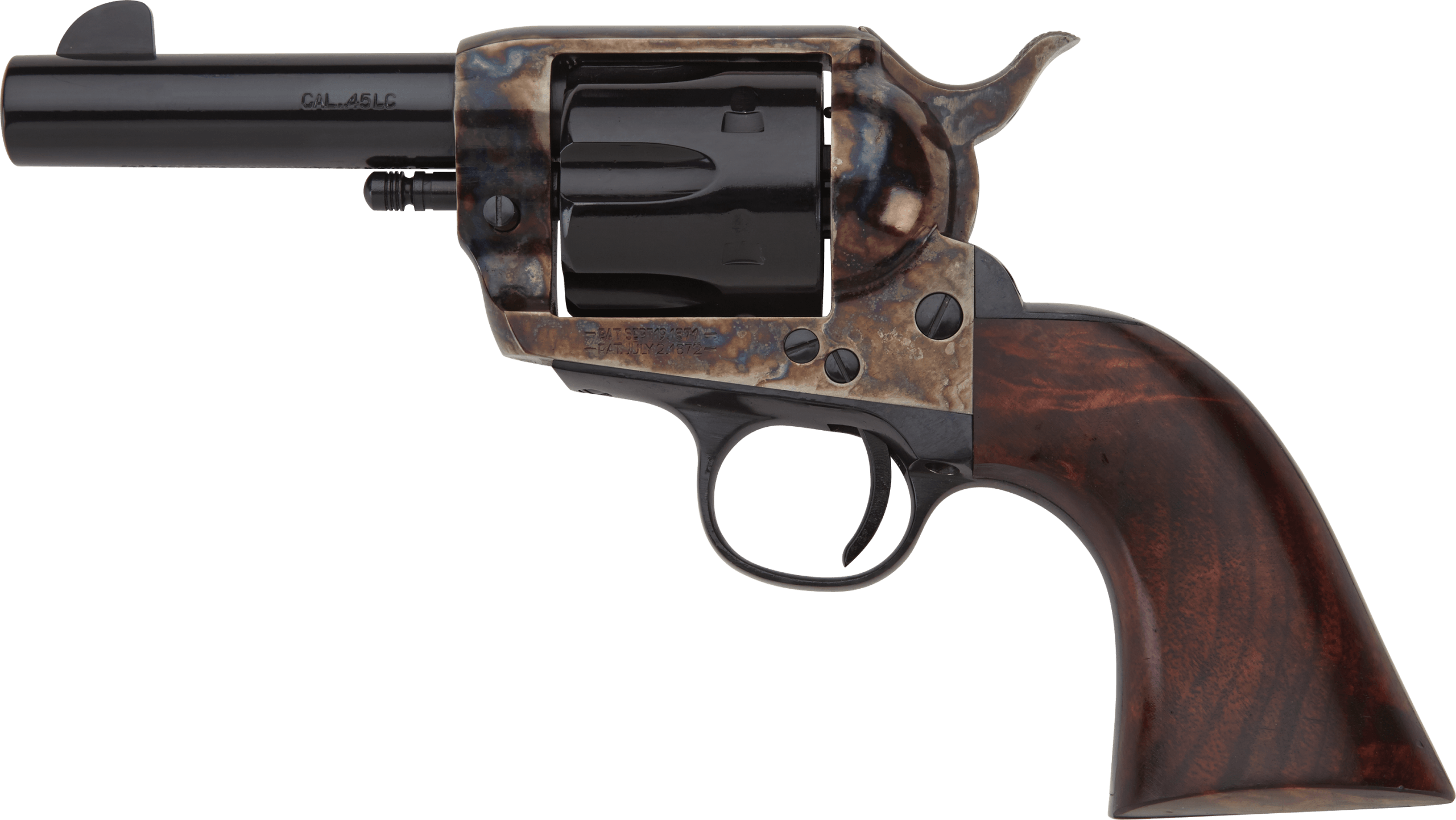 Pietta HF45CHS312NM 1873 Great Western II Sheriff 45 Colt (Long Colt) 6rd 3.50" Blued Steel Barrel & Cylinder Color Case Hardened Steel Frame Walnut Grip Exposed Hammer