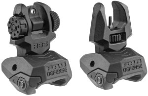 FAB Defense FXFRBS Front/Rear Folding Back-Up Sights  AR-15/ M16/ M4 Low Profile Dual Aperture Rear Sight Black Polymer and Metal