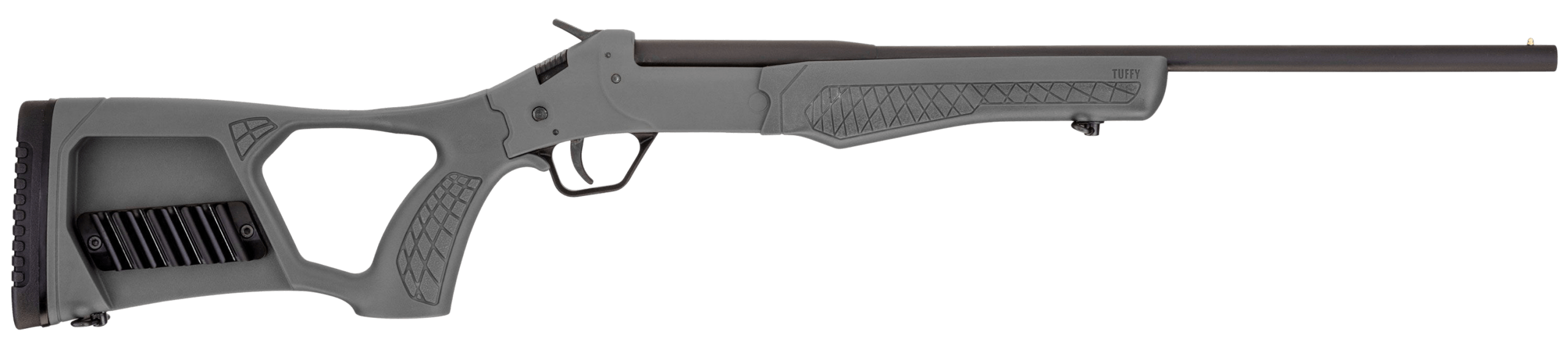 Rossi SSP1GRAY Tuffy Single Shot 410 Gauge with 18.50" Barrel 3" Chamber 1rd Capacity Matte Black Metal Finish & Gray Fixed Thumbhole with Shell Holder Stock Right Hand (Youth)