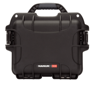 Nanuk 9081001 908  Waterproof Black Resin with Foam Padding & Airline Approved 9.50" L x 7.50" W x 7.50" H Interior Dimensions