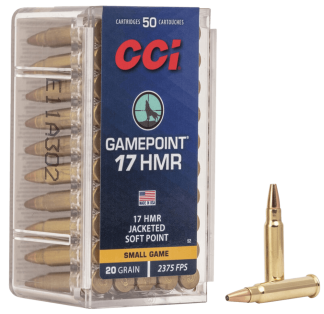 CCI 0052 Gamepoint Rimfire 17HMR 20gr Jacketed Soft Point 50rd Box