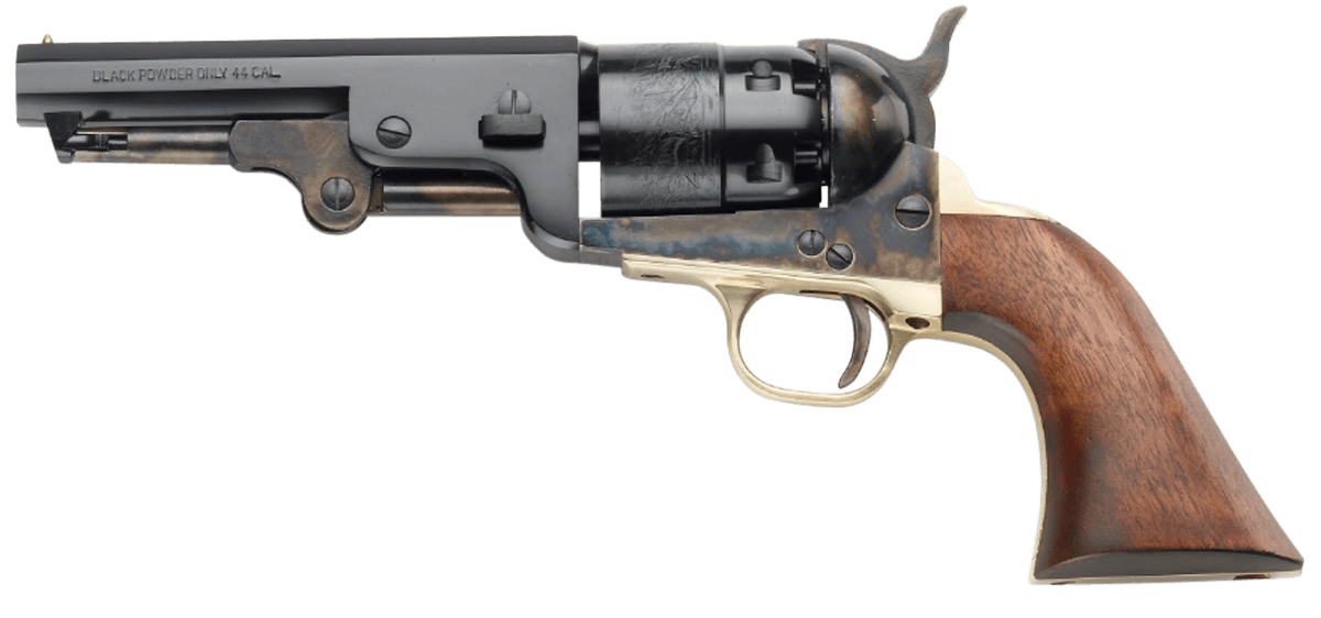 Pietta PF51CH44512 1851 Navy Yank Sheriff 44 Cal 6 Shot 4.88" Blued Octagonal Steel Barrel & Cylinder Color Case Hardened Frame Walnut Grip
