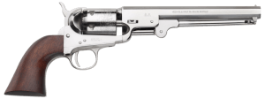 Pietta PF51OS36712 1851 Navy "Old Silver" 36 Cal 7.50" 6rd Old Silver Frame  & Octagon Barrel  Walnut Grip