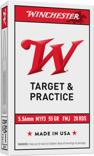 Winchester Ammo WM193K USA M193 5.56x45mm NATO 55 gr Full Metal Jacket Lead Core 20rd Box