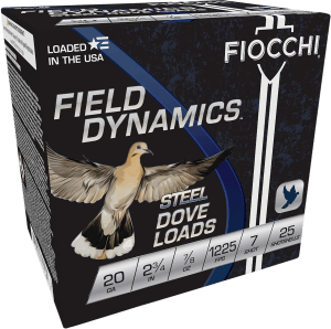 Fiocchi 20DLS7 Field Dynamics Dove & Quail 20Gauge 2.75" 7/8oz 7Shot 25rd Box