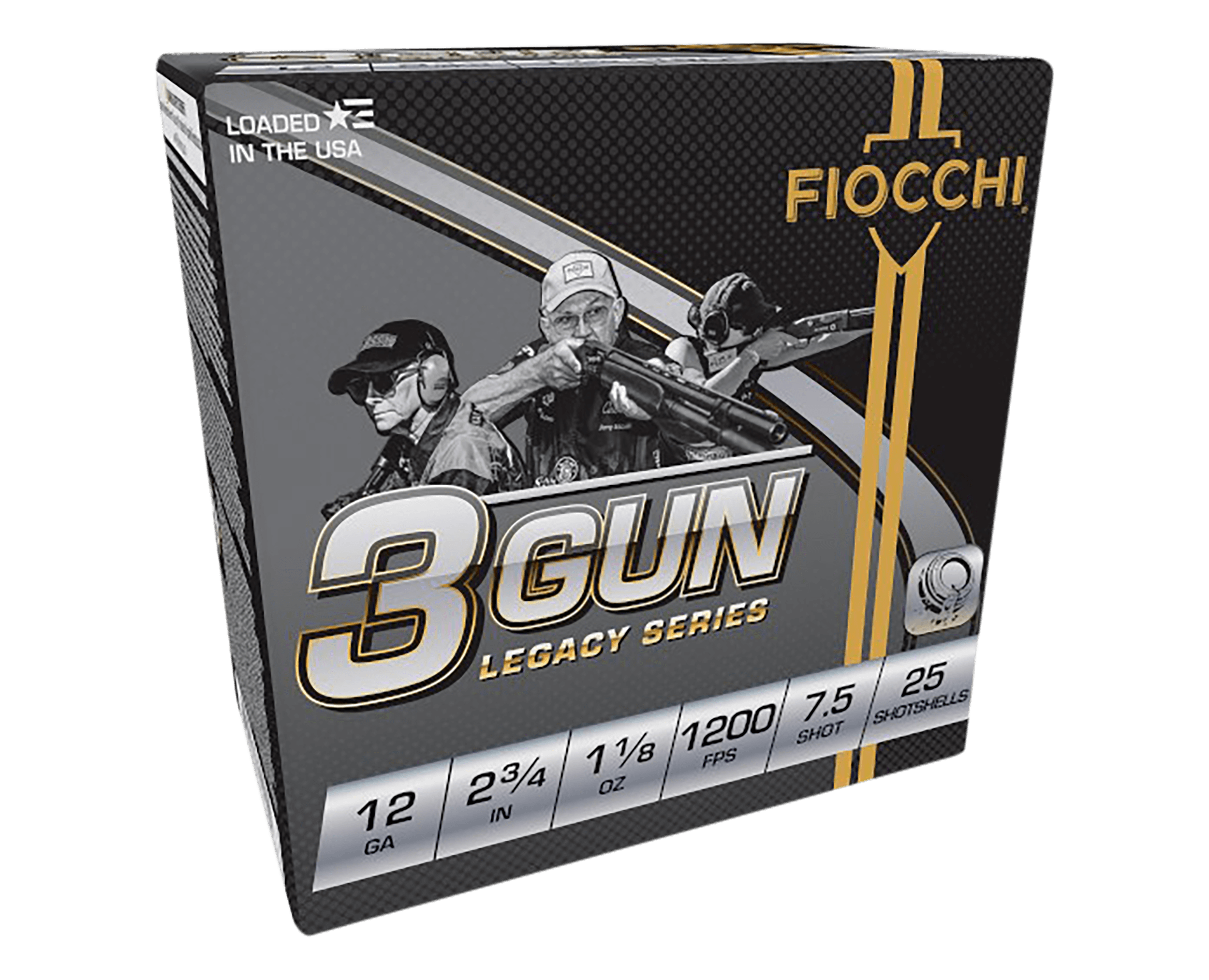 Fiocchi 12DH3G75 3-Gun Match Legacy Series 12Gauge 2.75" 1 1/8oz 7.5Shot 25rd Box