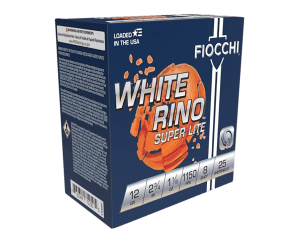 Fiocchi 12WRSL8 Exacta Target White Rino Super Light 12Gauge 2.75" 1 1/8oz 8Shot 25rd Box