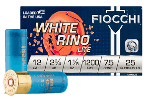 Fiocchi 12WRNL75 Exacta Target White Rino Lite 12Gauge 2.75" 1 1/8oz 7.5Shot 25rd Box