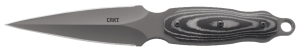 CRKT 2075 Shrill 4.77" Fixed Plain Dual-Edge Gray TiN 8Cr13MoV SS Blade/ Black/Gray SS w/Resin Fiber Overlay Handle Includes Sheath
