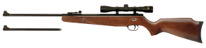 Beeman 1073GP Grizzly X2 Combo Gas Ram 177 22 1rd Shot Black Black Receiver Hardwood Scope 4x32mm
