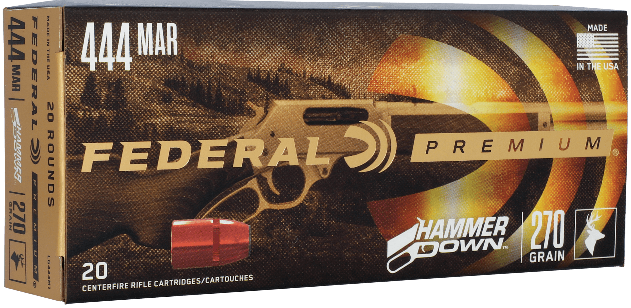 Federal LG444M1 Premium HammerDown 444Marlin 270gr Bonded Hollow Point 20rd Box