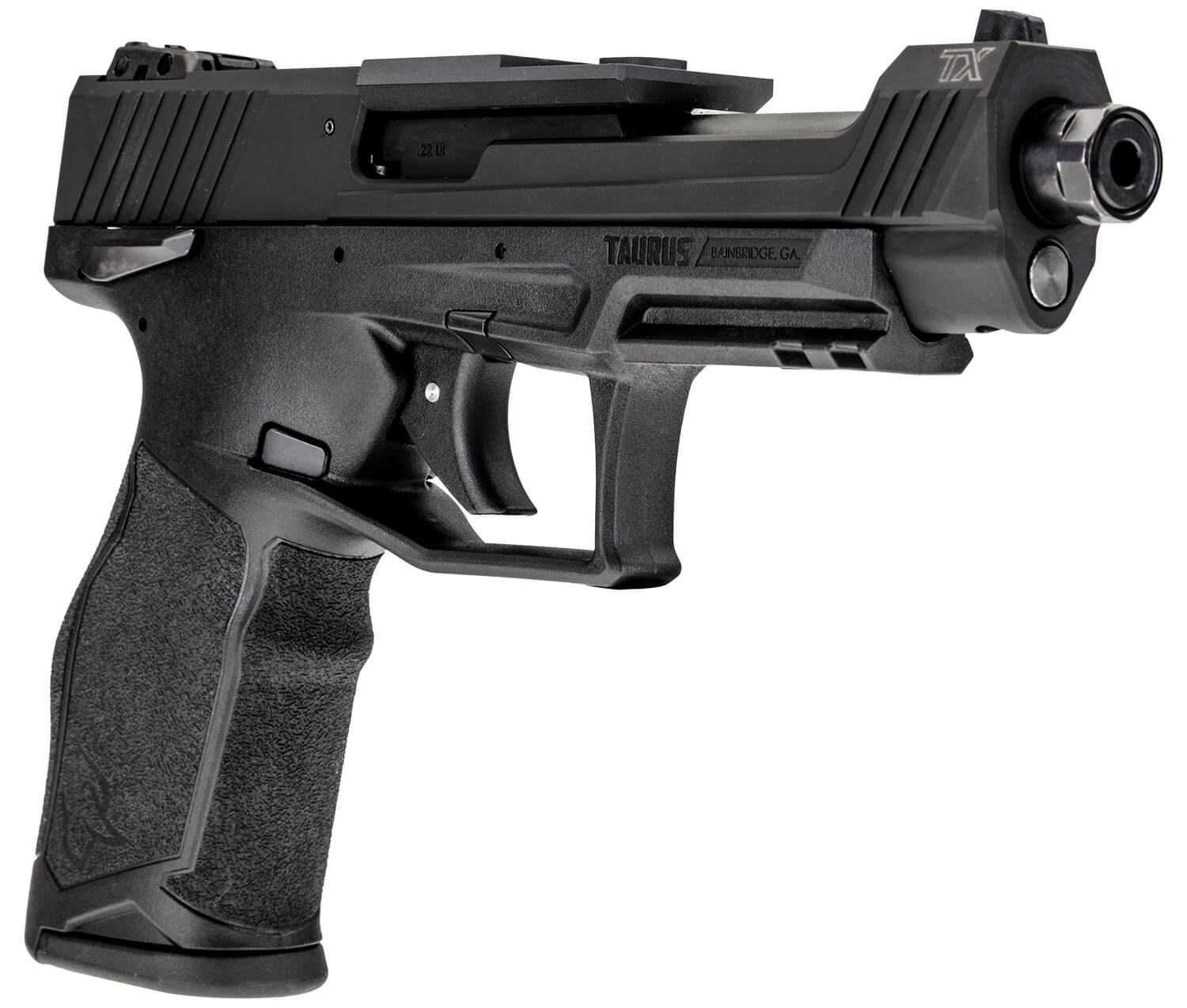 Taurus 1TX22C151 TX22 Competition 22 LR 16+1 5.25" Overall Black Steel/Threaded Barrel Hard Coat Anodized Aluminum/Optic Cut/Serrated Slide & Polymer Frame w/Picatinny Rail w/Polymer Grips - Image 3