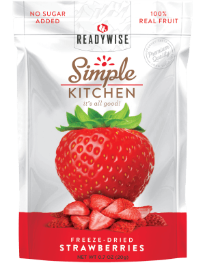 ReadyWise SK05006 Simple Kitchen Freeze Dried Fruit Strawberry 1 Serving Pouch 6 Per Case