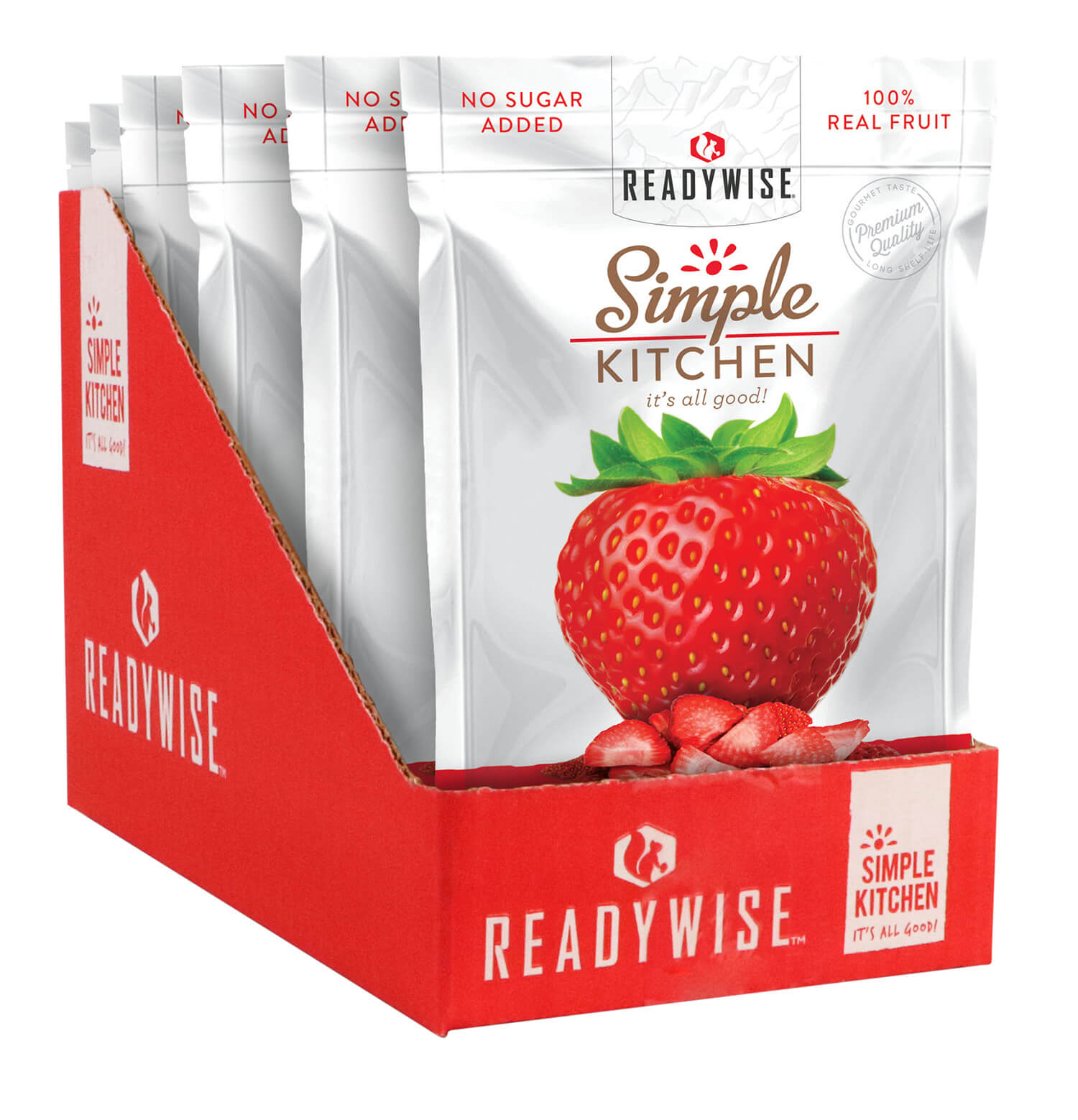 ReadyWise SK05006 Simple Kitchen Freeze Dried Fruit Strawberry 1 Serving Pouch 6 Per Case - Image 2