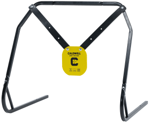 Caldwell 1140016 Gong & Target Stand  8" Yellow AR500 Steel Gong Hanging Includes XL Strap Hangers