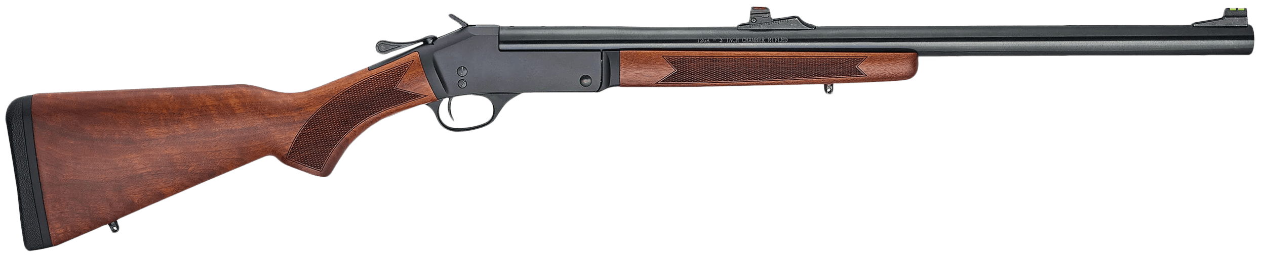 Henry H01512S Single Shot 12 Gauge with 24" Rifled Slug Barrel 3" Chamber 1rd Capacity Blued Metal Finish & American Walnut Stock Right Hand (Full Size)