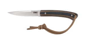 CRKT 2382 Biwa 3.02" Fixed Plain Satin 8Cr13MoV SS Blade/Black/Brown G10 Handle Includes Lanyard/Sheath