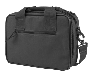 NcStar CPDX2971U VISM Double Pistol Range Bag w/Mag Pouches Heavy Duty Lockable Zippers For Compliance Padded Carry Handles Adjustable Shoulder Strap Urban Gray