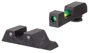 Trijicon 601106 DI Night Sight Set- Glock Small Frame Black | Green Tritium/Fiber Optic Front Sight Black Outline Front Sight Green Tritium Black Outline Rear Sight