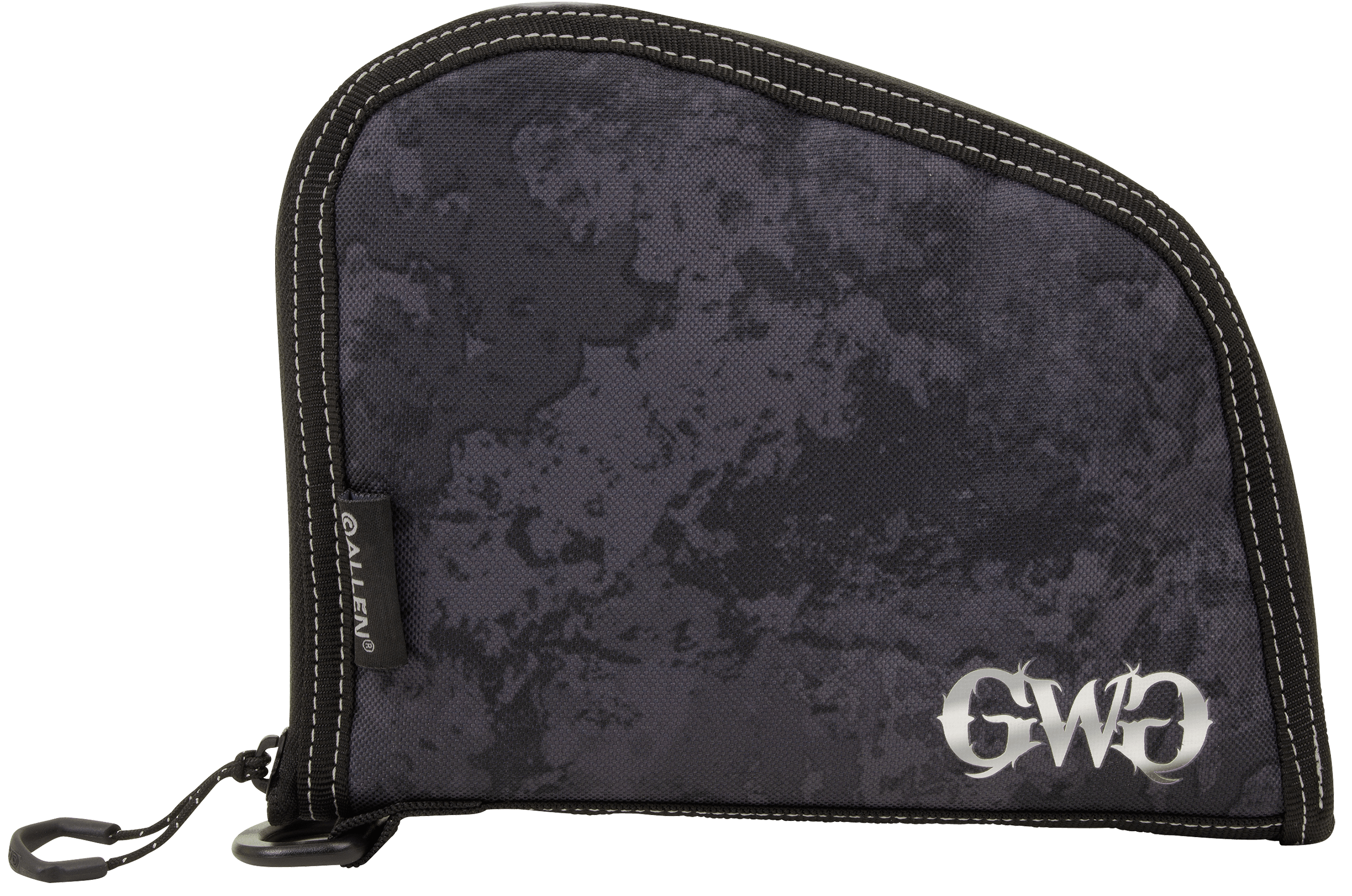 Girls With Guns 9078 Midnight Handgun Case 8" Black/Shade Blackout Camo Locking Zipper