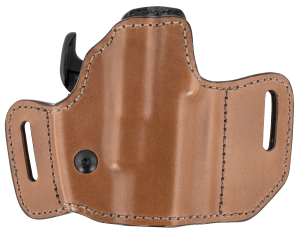 Bianchi 31831 Allusion Assent Pro-Fit OWB Size 11 Tan Leather Belt Slide Compatible w/ S&W M&P Shield/FN FNS Compact/Glock 26/27 Gen1-5 Belt Up to 1.50" Wide Right Hand