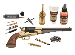 Traditions FRS18581 1858 Army SAO 44 Cal 8" 6 Shot Brass Frame Blued Barrel/Blued Cylinder Walnut Grip Redi-Pack