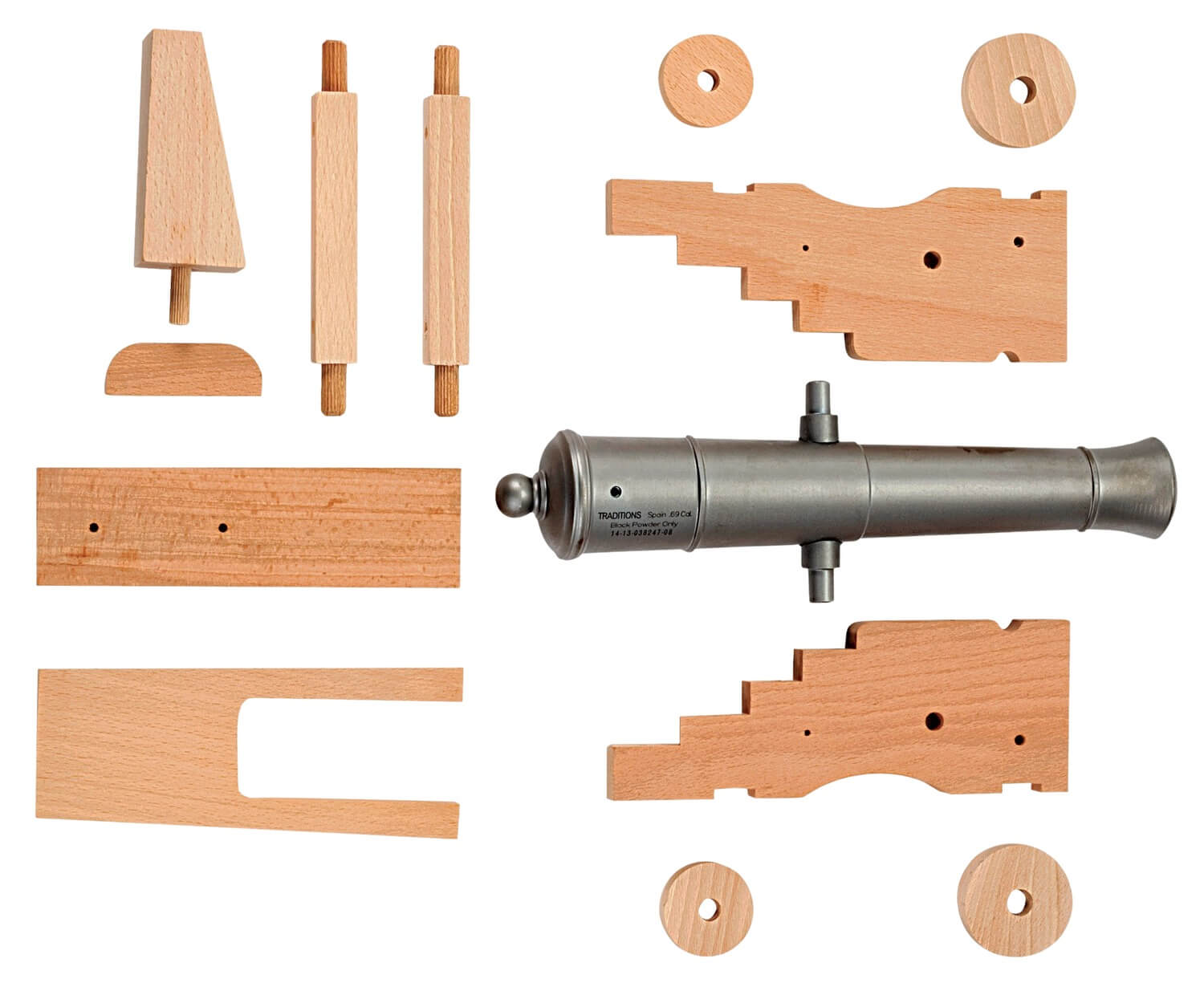 Traditions KCN8041 KIT Old Ironsides Mini Cannon 50 Cal 9" Silver Barrel Breech Action - Image 2