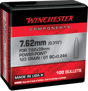 Winchester Ammo WB762P123X Centerfire Rifle 7.62mm .310 123 gr Power Point 100rd Box